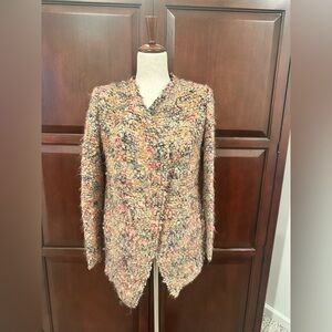 IRO Multicolor Bouclé Teddy Jacket in Tan, Pink & Gray